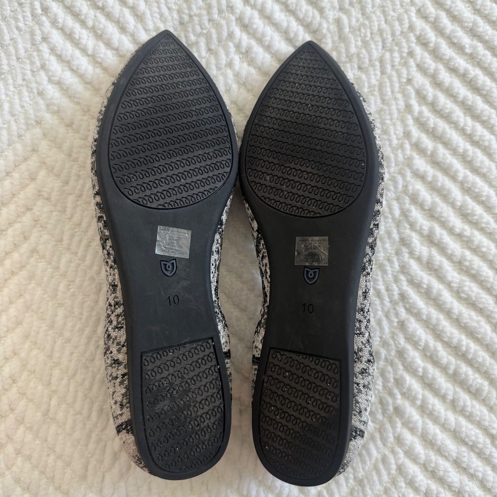 ROTHY'S The Point Black White Python Print Flats … - image 5